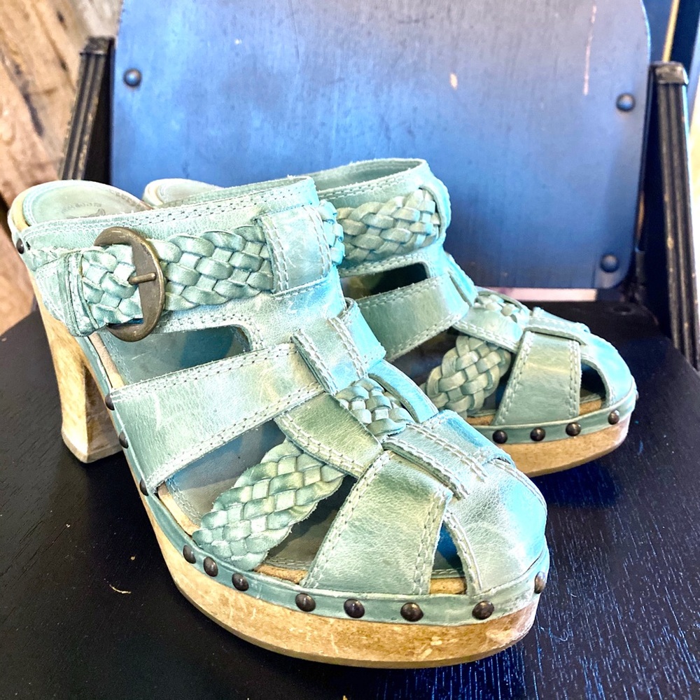 Turquoise FRYE Heel Clog